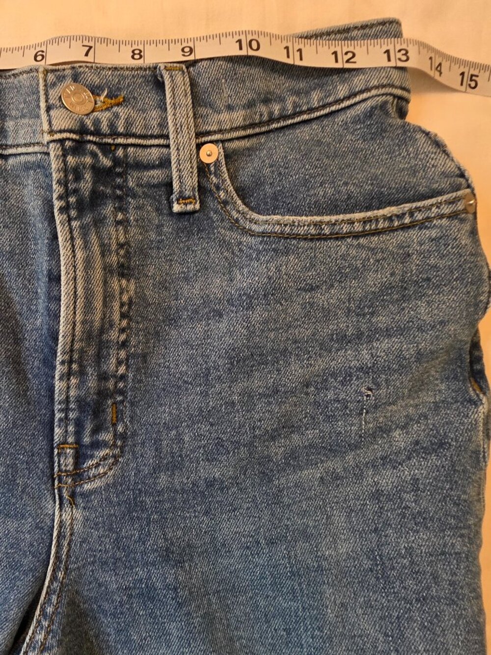Madewell "The Perfect Vintage Straight Crop Jean" Distressed Jean, Size 26 - Picture 5 of 10